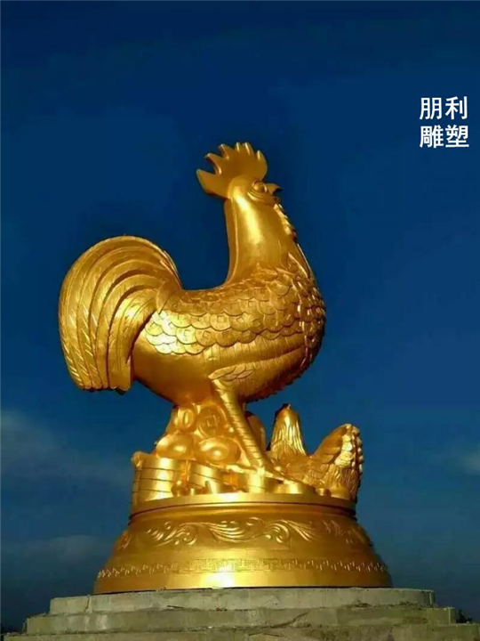 铜公鸡雕塑，公鸡雕塑摆件