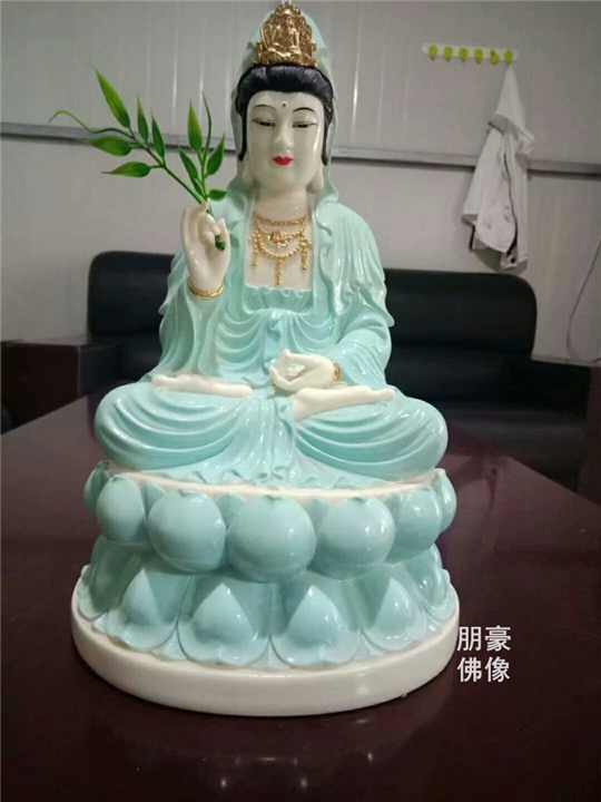 坐像观音菩萨铜佛像，拖瓶观音菩萨佛像.