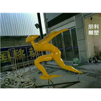 不锈钢抽象人物滑雪雕塑