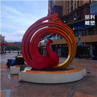 不锈钢抽象情侣凤凰雕塑