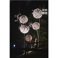 不锈钢镂空喇叭花雕塑 不锈钢创意艺术雕塑 不锈钢灯光雕塑