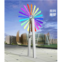 不锈钢镂空风车雕塑 镜面抛光户外园林景观装饰落地雕像