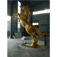 飞奔铜马雕塑，奔跑战马铜雕