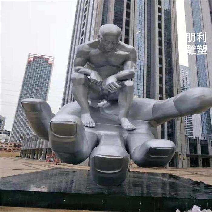 不锈钢抽象人物雕塑 烤漆抽象人物雕塑