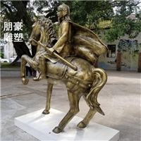 古代将军铜雕塑，战将铜雕