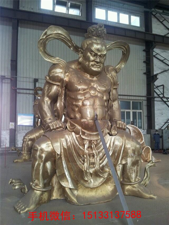 哼哈二将铜佛像，守门神铜佛像