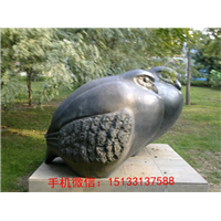 抽象猫头鹰铜雕塑，鸟禽雕塑