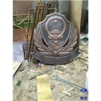 校徽雕塑展示铜价值观雕塑制作厂家小区徽标雕塑构件