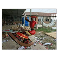 穿长裙子美女铜雕塑
