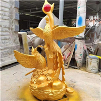 铜凤凰雕塑 园林景观动物铜雕塑