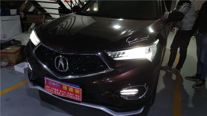 讴歌原车LED没亮度重新升级恒威LED双光透镜 