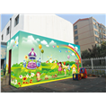 延安酒店壁画、延安幼儿园彩绘、延安古建筑彩绘 