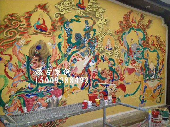 商洛文化墙墙绘、商洛幼儿园彩绘、商洛古建筑彩绘 