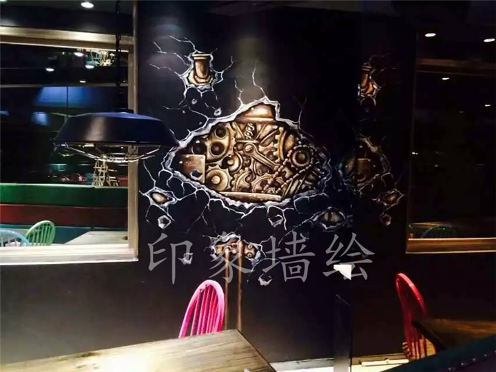 襄阳手绘3d立体画、墙绘3