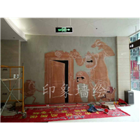 手绘3d立体画,墙绘,襄阳**的