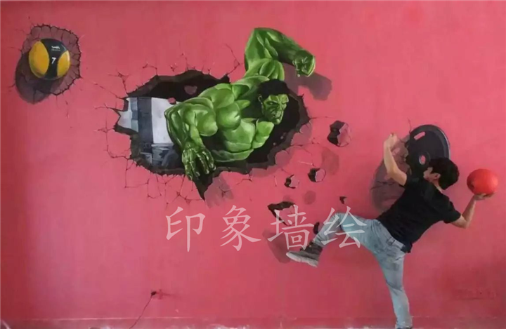 3D立体画墙绘1-襄阳印象墙绘