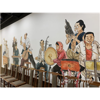 襄阳酒店餐厅墙绘彩绘@印象墙绘