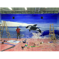 手绘墙绘彩绘3D立体画