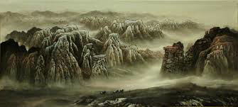 珠海手绘墙-山水画素材