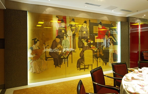 中山酒店手绘墙壁画