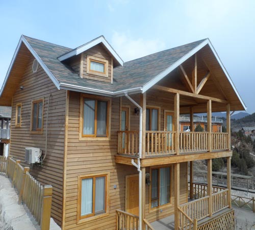 应县防腐木制作仿古建木屋价格 