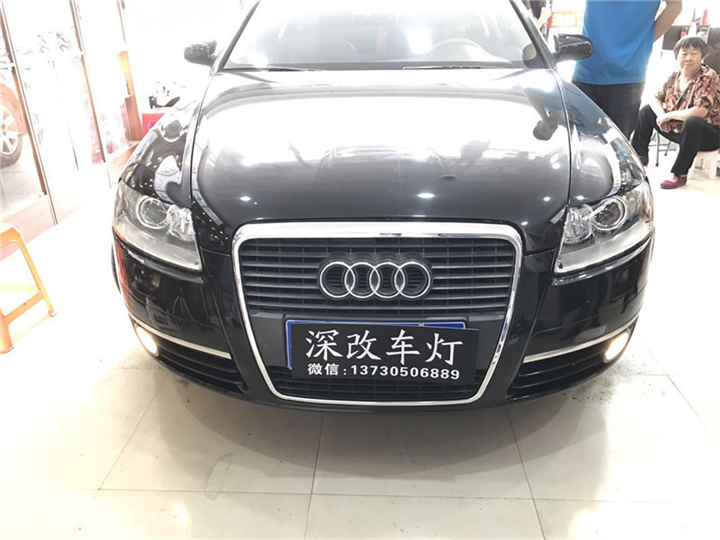 【唐山改灯】奥迪A6L改装德国进口海拉五透镜 