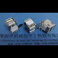 双层A-F/A母USB短体【DIP4脚弯脚90°插件带后盖+铜壳】LCP 