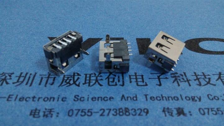 USB^短体10.0…前插后贴+无柱-T型胶芯/LCP 