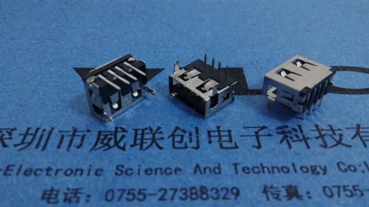AF USB短体10.0DIP插板直口无卷边 