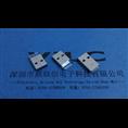 【AM 贴片USB3.0】 沉板贴片-有柱 镀金15U 蓝色胶芯+9P公头 