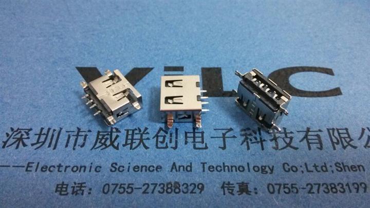 AF（沉板1.9）短体USB{10.0}四脚四pin破板SMT全贴片 