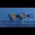 A-F 大脚板DIP180度插件式USB【双层A母-透明胶-带灯电脑**】 