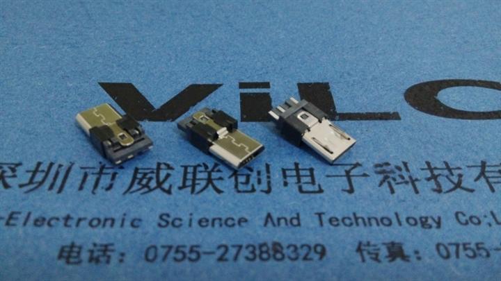 USB连接器件#**常用公头/MICRO 5p焊线式+2/3短路-高端外壳 