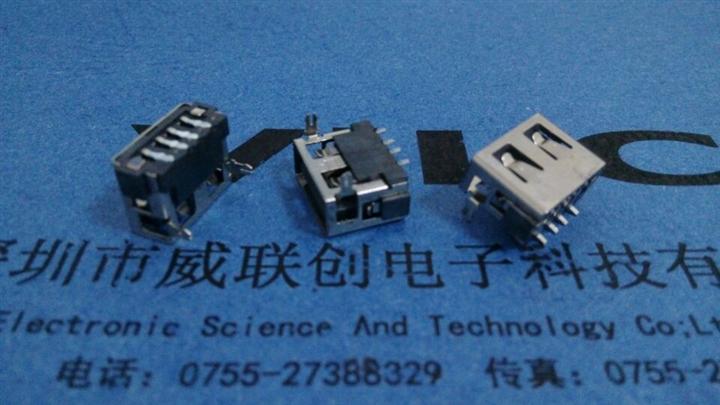 【短体10.0 USB母座】=两脚DIP+LCP高温材料 