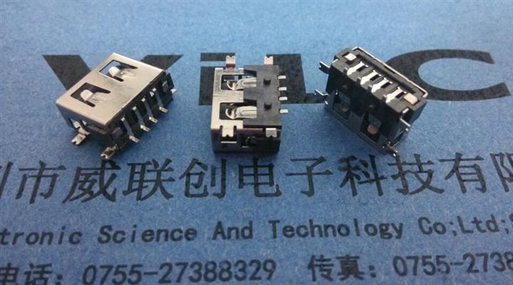 AF母座10.0+四脚四P短体-带柱SMT贴片 