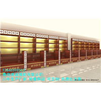 背柜效果图-药店展柜 