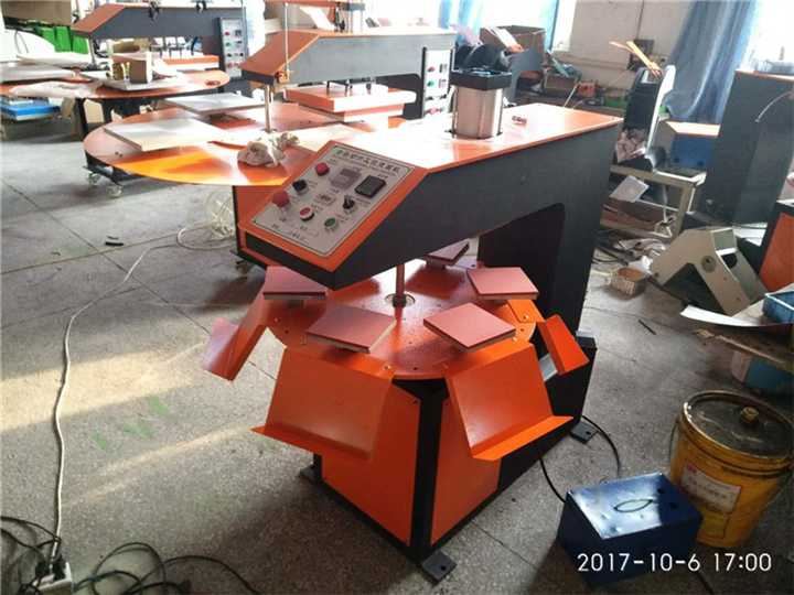 全自动旋转鞋面烫标机 全自动六工位烫唛机 旋转六工位压标机 