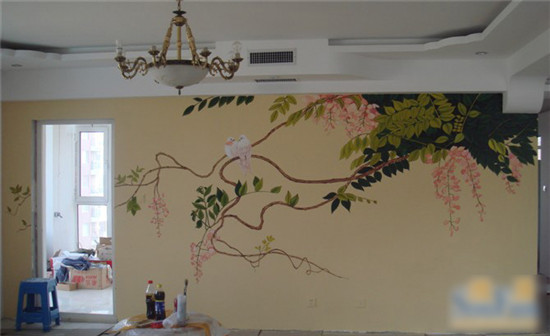 佛山电视背景墙画|佛山壁画|佛山彩绘 