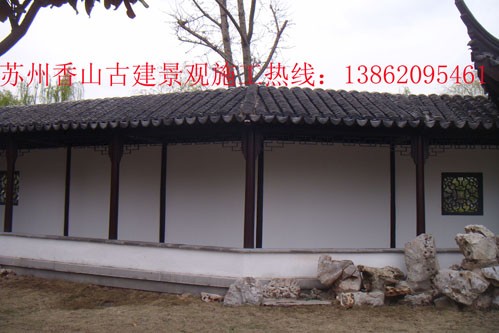 昆山常熟苏州古建长廊亭子水榭门头刻字