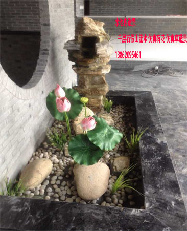 苏州昆山常熟火锅店橱窗干池水池千层石假山