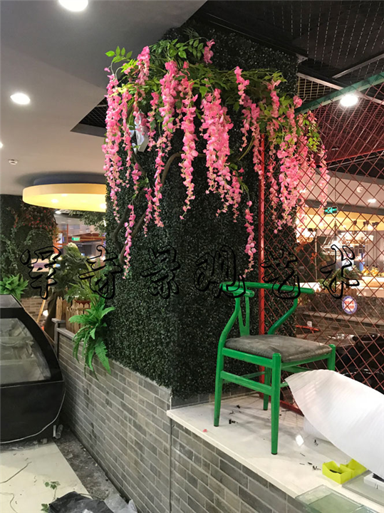 餐饮店室内植物墙造景 