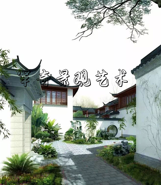 中式别墅庭院景观设计 