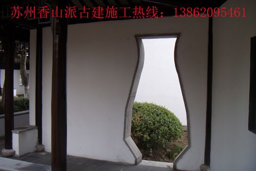 昆山常熟苏州古建长廊亭子水榭古门头刻字