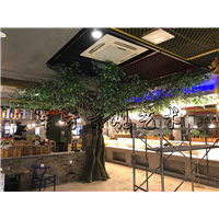 餐饮店仿真大榕树 