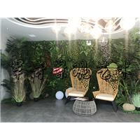 椰子鸡创意餐厅植物墙整体仿真造景 