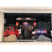 商场餐饮店橱窗仿真造景设计 