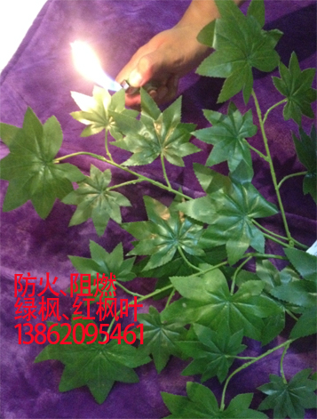 大量供应防火全阻燃榕树叶阻燃红枫叶绿枫叶
