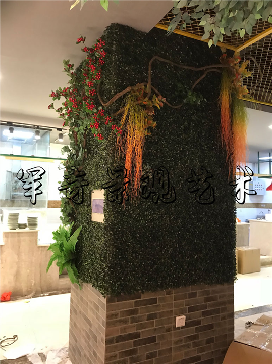 餐饮店室内植物墙造景 
