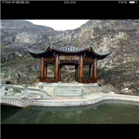 包头防腐木六角凉亭 