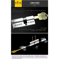 好汉皇冠锁芯超B级C级防盗门锁芯